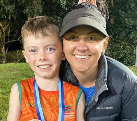 Blake Benjamin with his mother Casey Dellacqua.